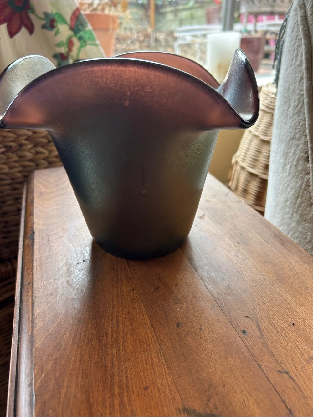 Antique Imperial Glass Company Imperial Jewels Pearl Amethyst Stretch Glass Vase